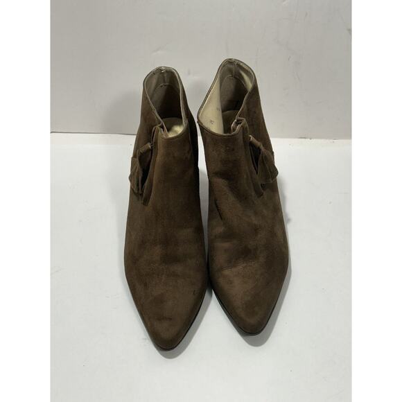 Jazz Brown Ankle Zip Booties Shoes Size 10 M Suede Made In Spain - Picture 2 of 10